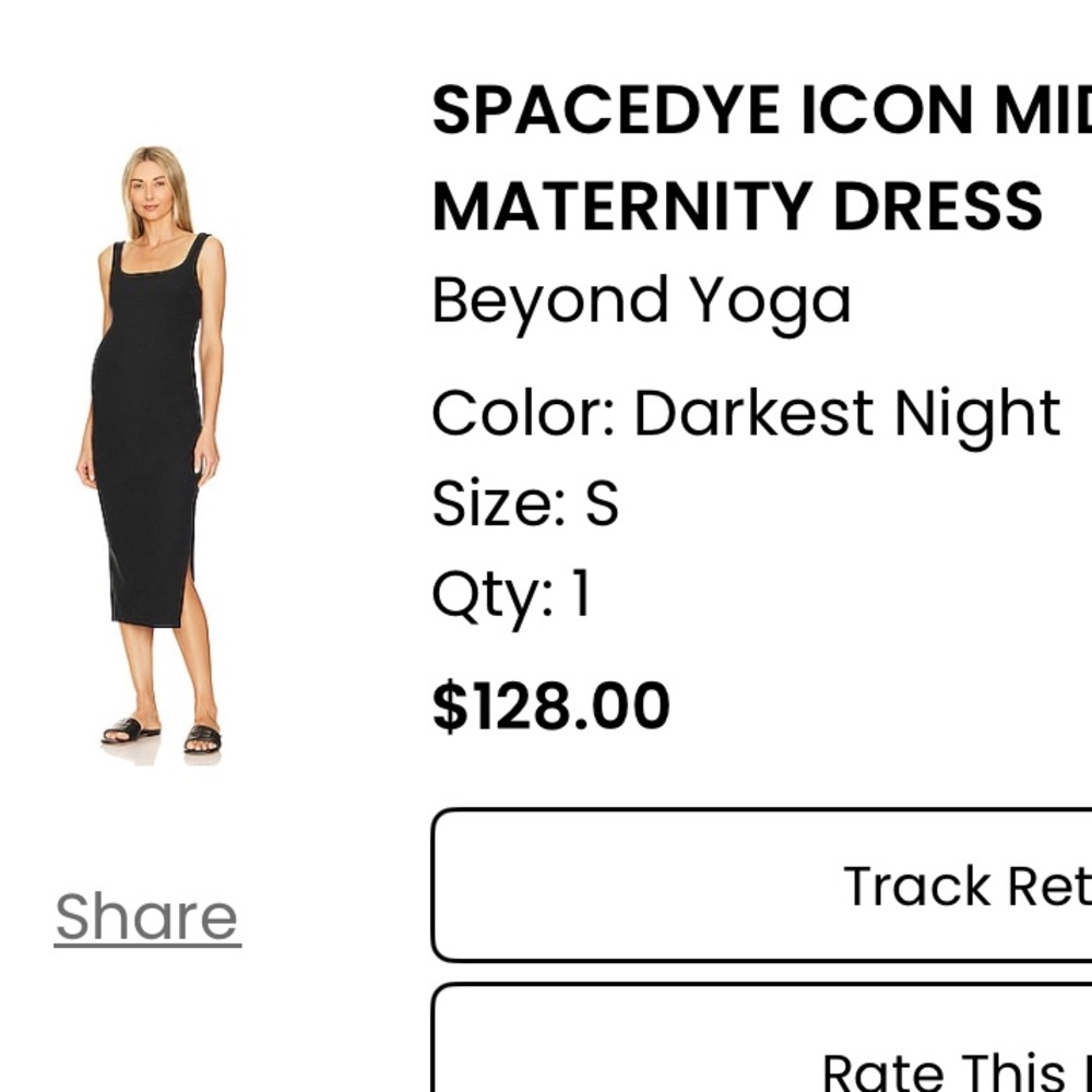 NWOT Beyond Yoga Spacedye Icon MIDI dress - Small - darkest night